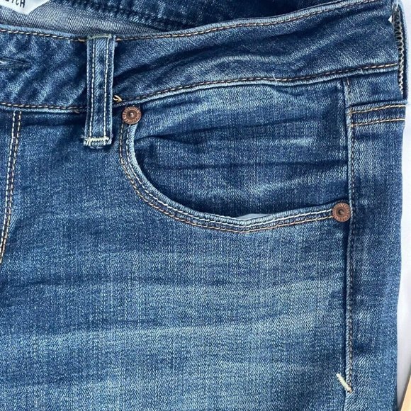 AMERICAN EAGLE Women's Size 12 Long Blue Super Stretch Skinny Jeans Trendy Denim - Picture 12 of 12